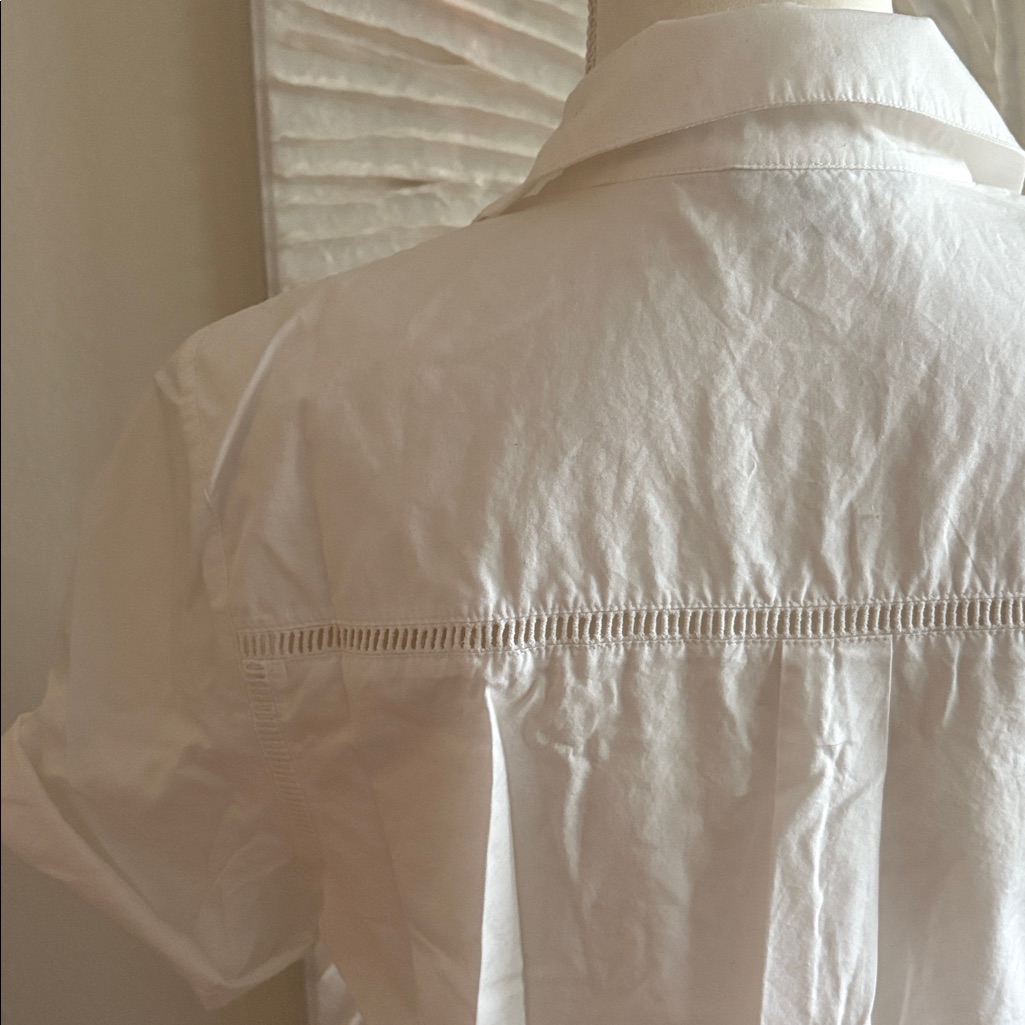 Vince 100% Cotton Lattice Detail Shirt